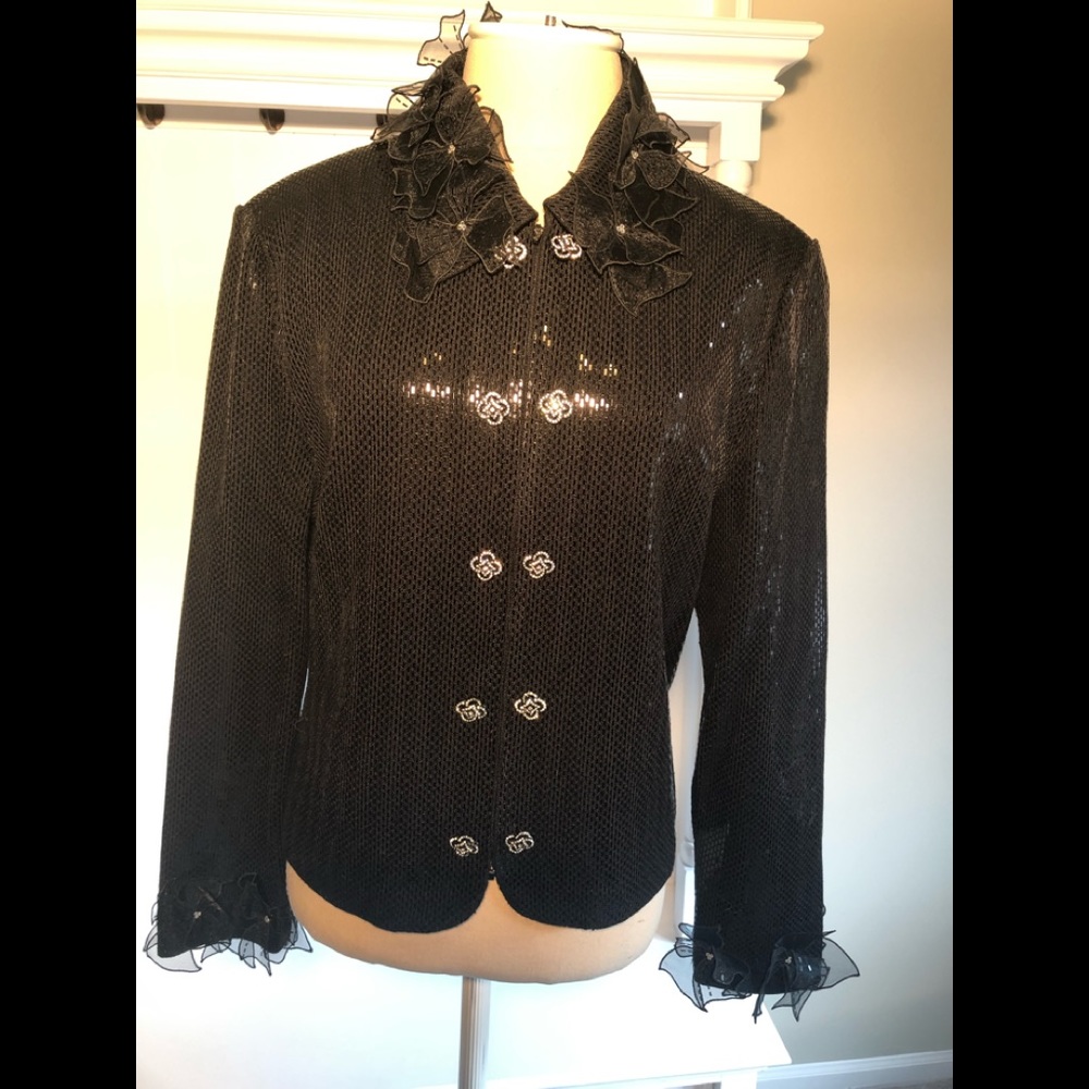 St John Couture Black Sparkling Evening Jacket